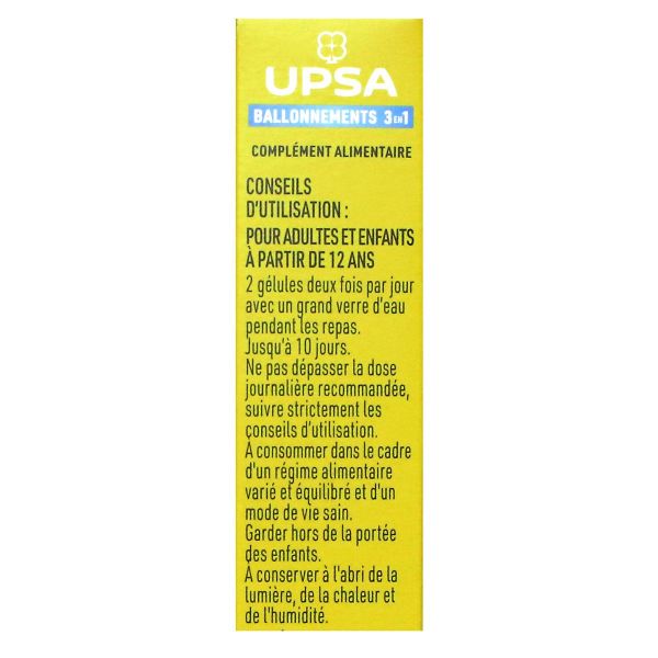 Ballonnements 3en1 citrate de betaine 40 gélules végétales