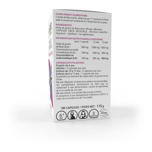 Arkogélules huile bourrache bio beauté de la peau 180 capsules