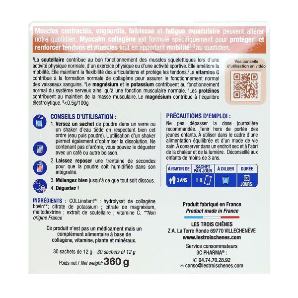 Myocalm Collagène+ renfort musculaire 30 sachets