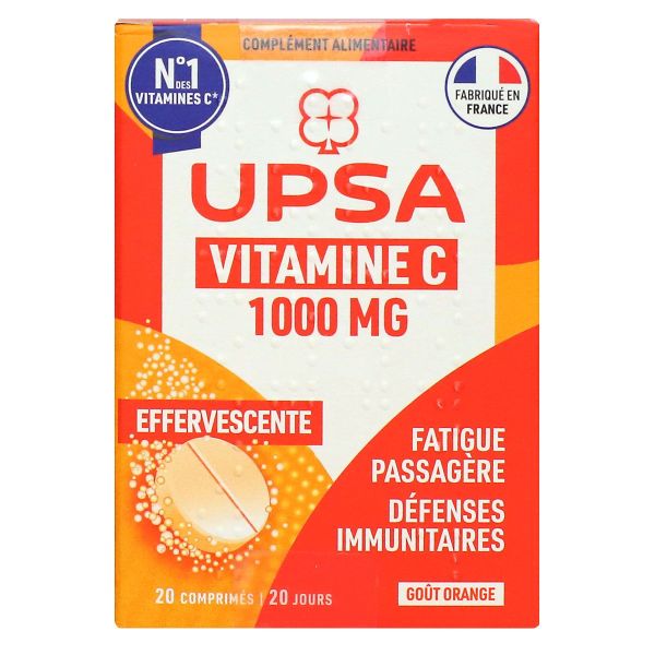 Vitamine C 1000mg fatigue passagère 20 comprimés effervescents