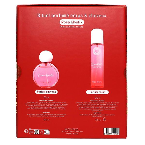 Coffret Noël Rituel parfumé corps et cheveux rose Mystik