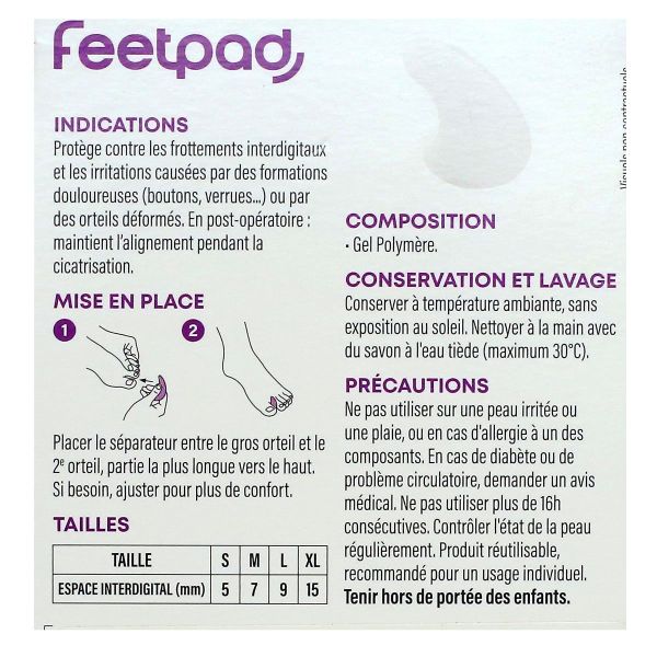 FeetPad 2 séparateurs gel demi-lune taille XL