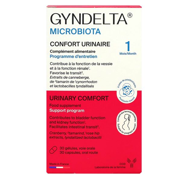 Gynelta Microbiota confort urinaire programme d'entretien 30 gélules