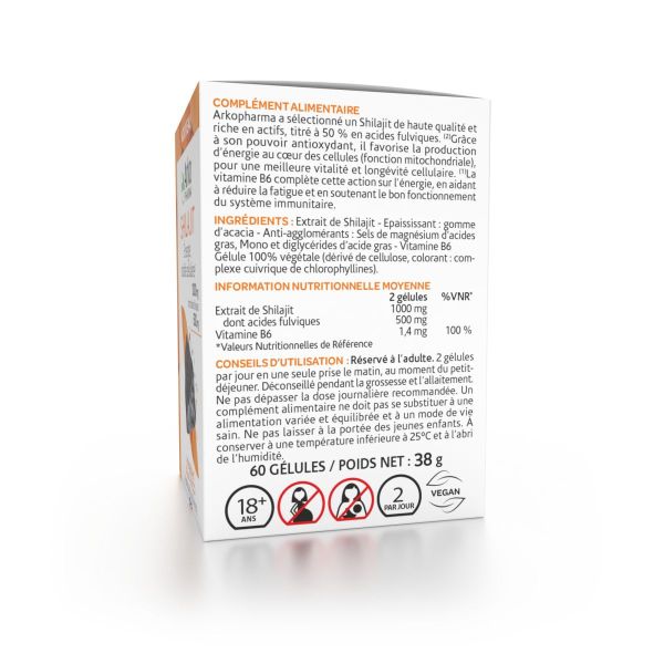 Arkogélules Shilajit 60 gélules