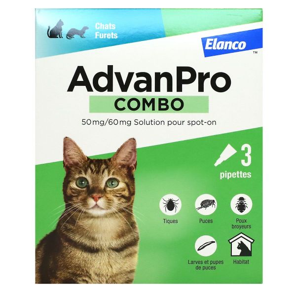 Advanpro Combo puces tiques pour chats furets 3 pipettes répulsives
