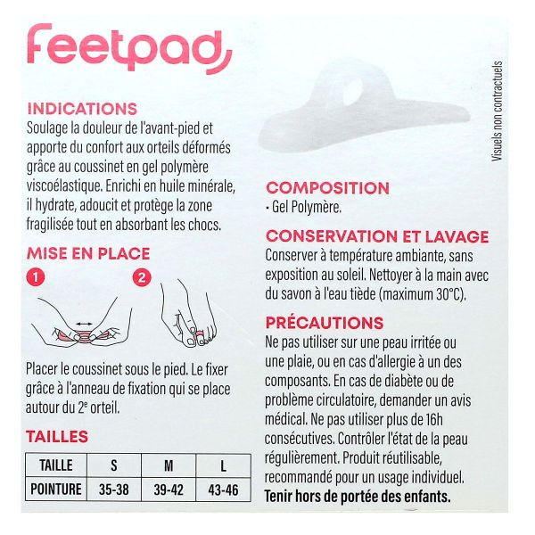 FeetPad 1 coussinet gel orteils modèle gauche taille M