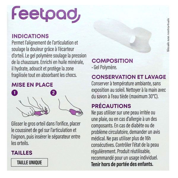 FeetPad 1 écarteur et protecteur Hallux Valgus taille unique