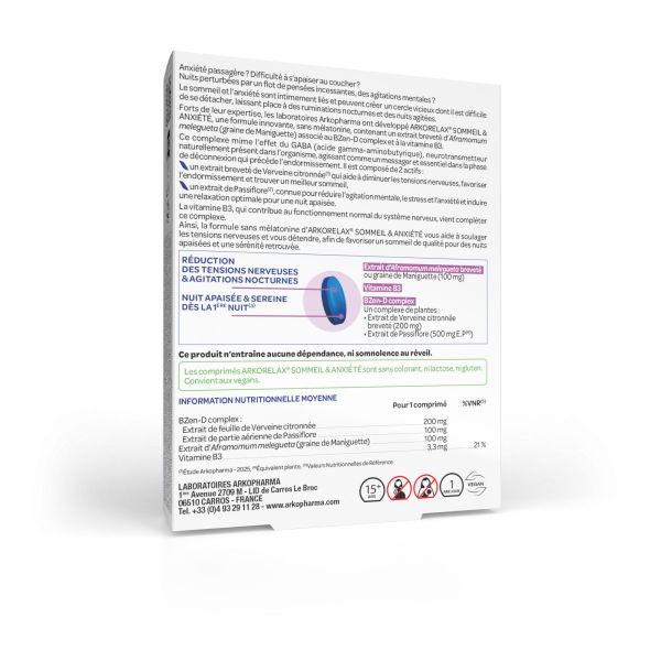 Arkorelax Sommeil et anxiété 15 comprimés