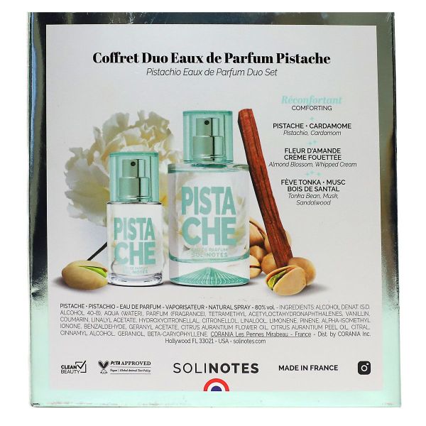 Coffret Noël eau de parfum Pistache 50ml + 15ml offert