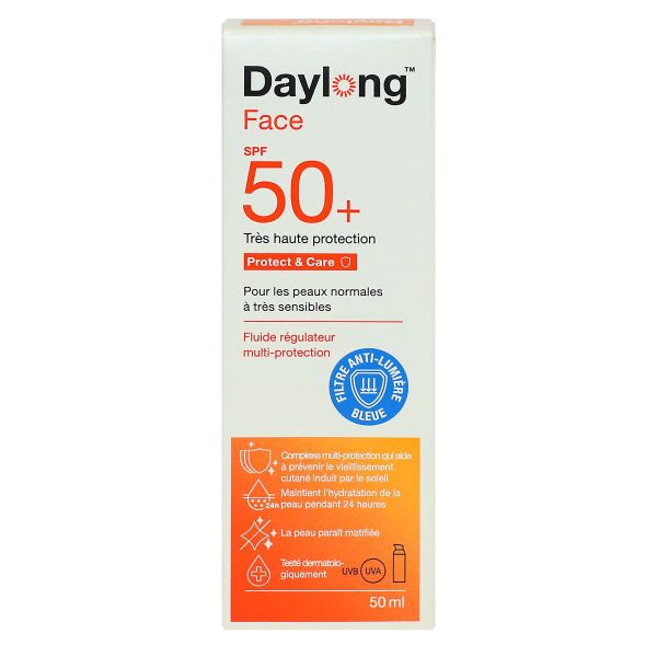 Protect & Care Face fluide solaire régulateur SPF50+ visage peau normale 50ml