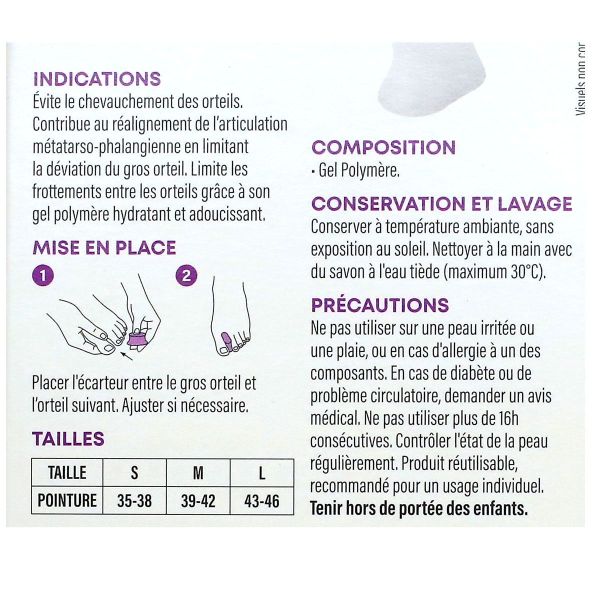 FeetPad 2 écarteurs de doigts Hallux Valgus modèle bilatéral taille M