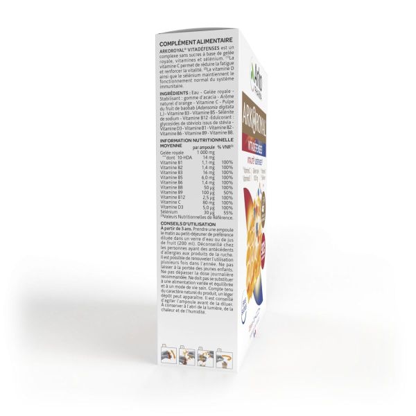 ArkoRoyal Vitadéfenses sans sucre 20 ampoules