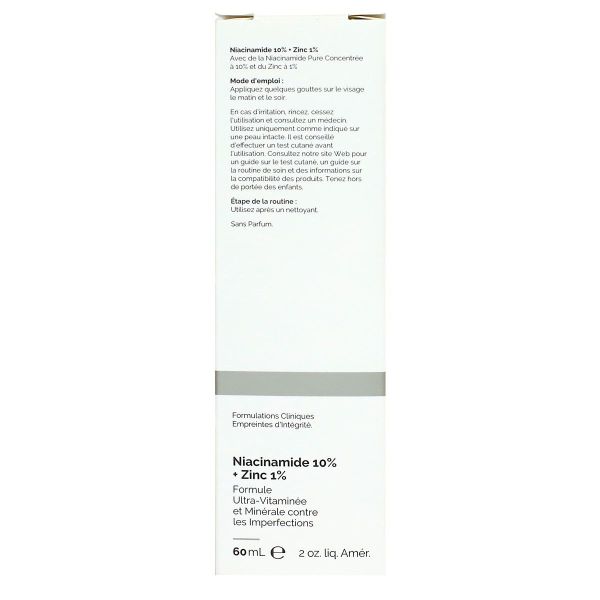 Niacinamide 10% + Zinc 1% serum anti-imperfections visage 30ml