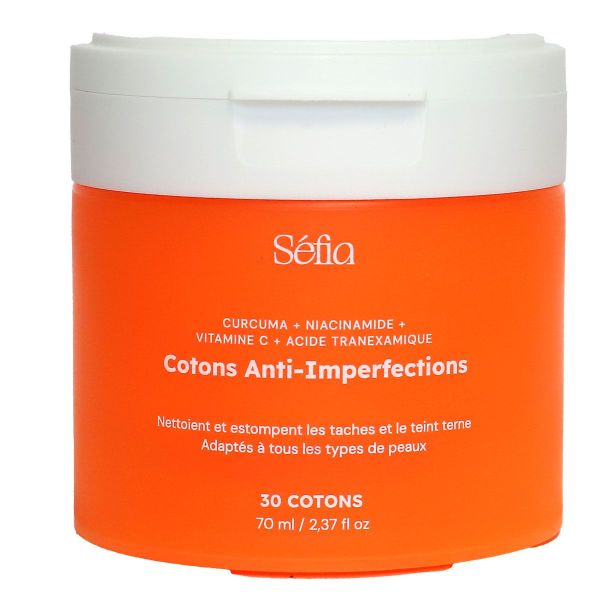 30 cotons anti-imperfections au curcuma