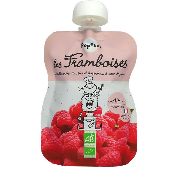Les framboises gourde compote bio dès 4-6 mois 120g