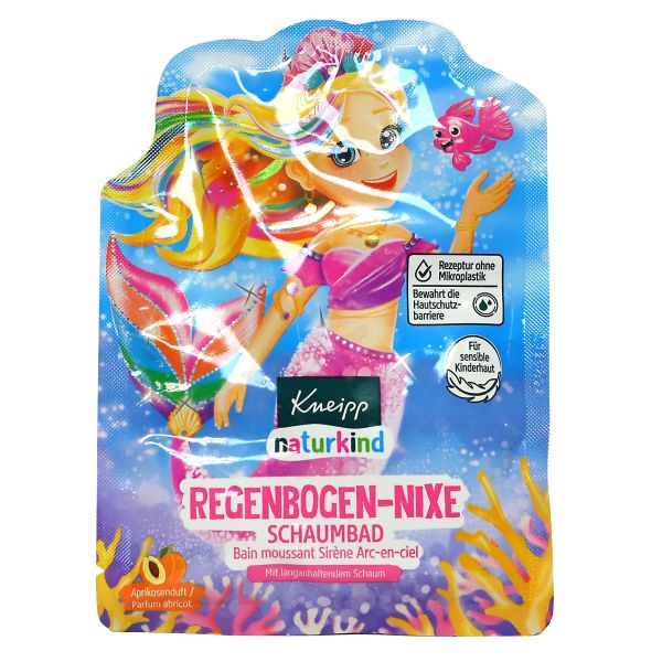 Naturkind bain moussant sirène arc-en-ciel parfum abricot 40ml