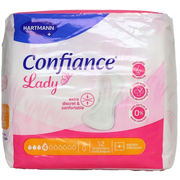 Lady 12 protections anatomiques fuite urinaire 4 gouttes