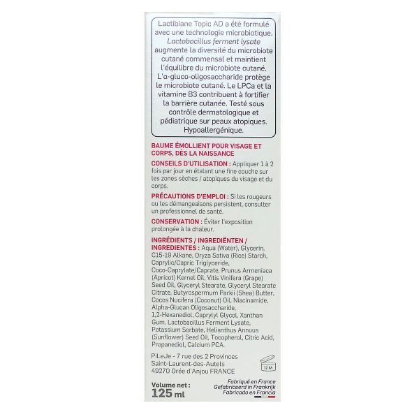 Lactibiane Topic AD baume émollient 125ml