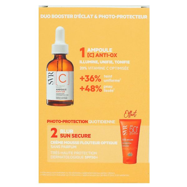 [C] ampoule anti-ox 30ml + Blur SPF50+ Sun Secure sans parfum 15ml