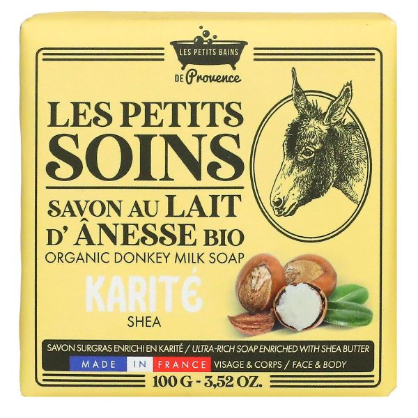 Les petits soins savon au lait d'anesse bio karité 100g