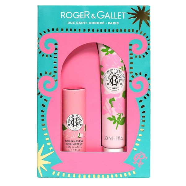 Coffret Rose creme mains 30ml + baume lèvres sublimateur 3,5g