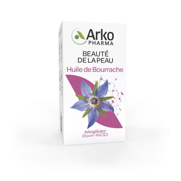 Arkogélules huile bourrache bio beauté de la peau 60 capsules