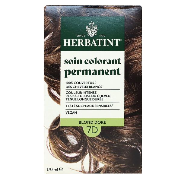 Soin colorant permanent blond doré 7D